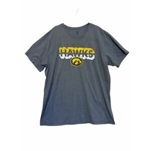 Iowa Hawkeyes T Shirt XXL Rivalry Threads 91 Gray Yellow Tigerhawk NCAA Unisex